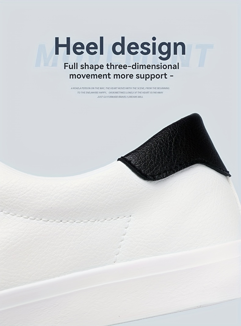 white skateboard shoes men s trendy solid color block non details 3