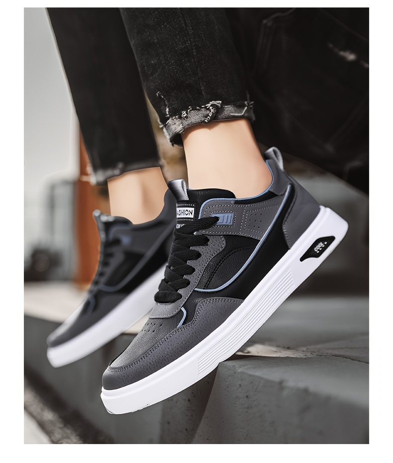 colour block skateboard shoes men s trendy street style details 5