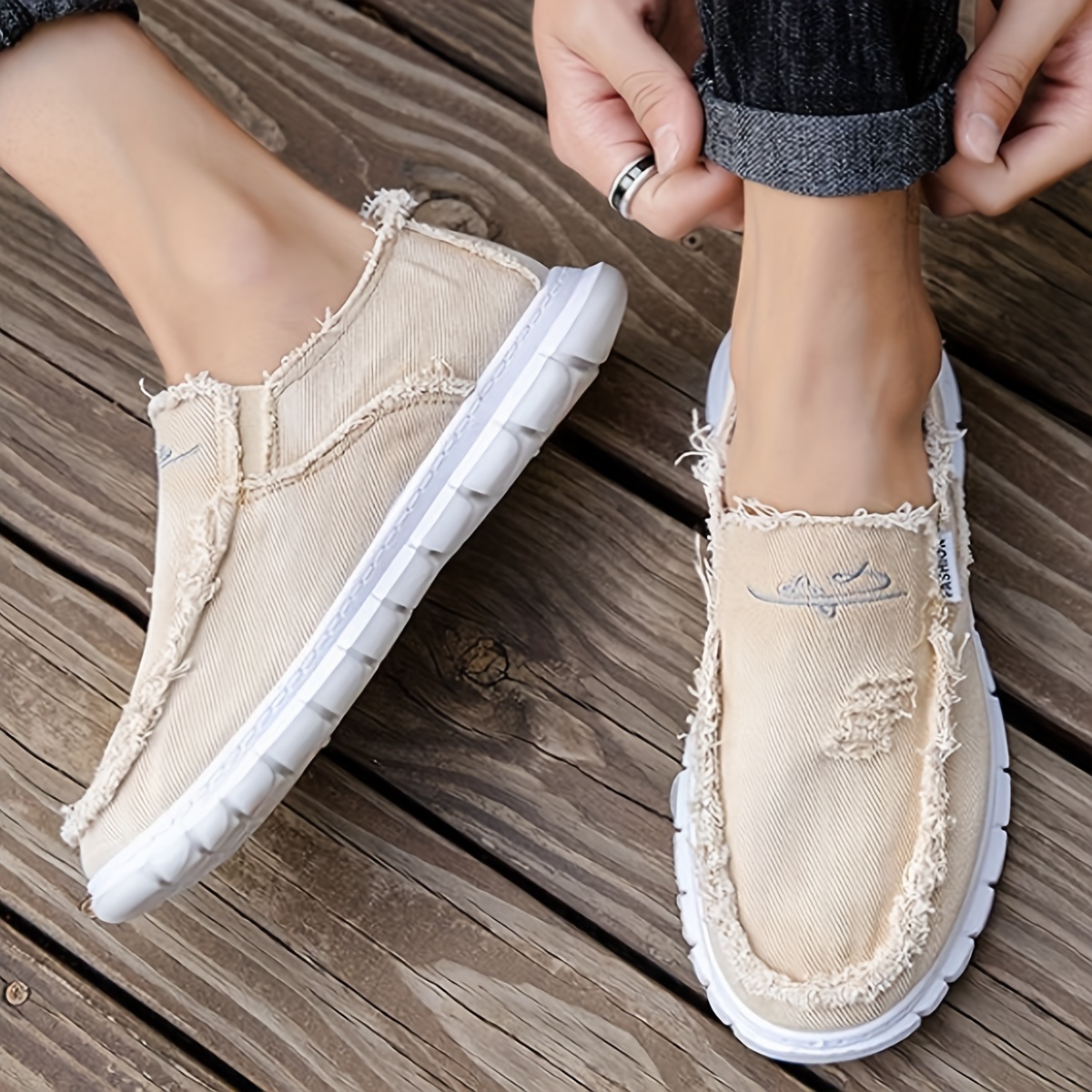 loafer shoes men s trendy slip solid comfy non slip casual details 4