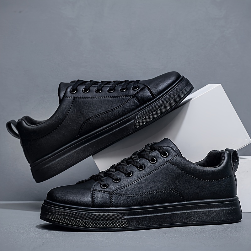 skate sheoes men s solid wear resistant non slip lace shoes details 6