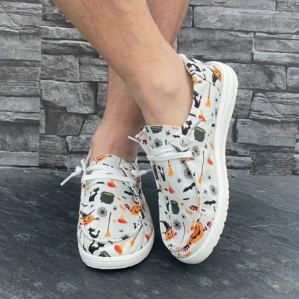 lace shoes halloween elements print casual breathable details 0