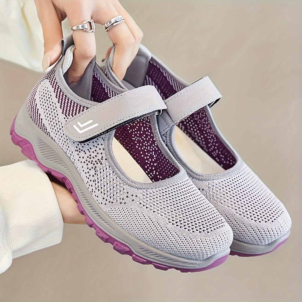 women s solid color sneakers breathable knit low top outdoor details 5