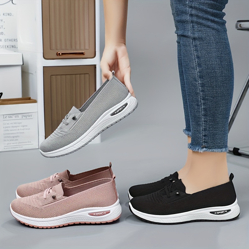 knitted sports shoes women s breathable slip walking details 0