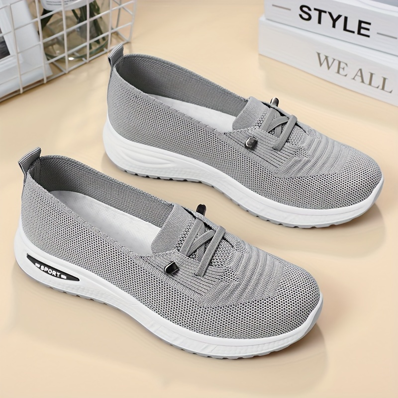 knitted sports shoes women s breathable slip walking details 2
