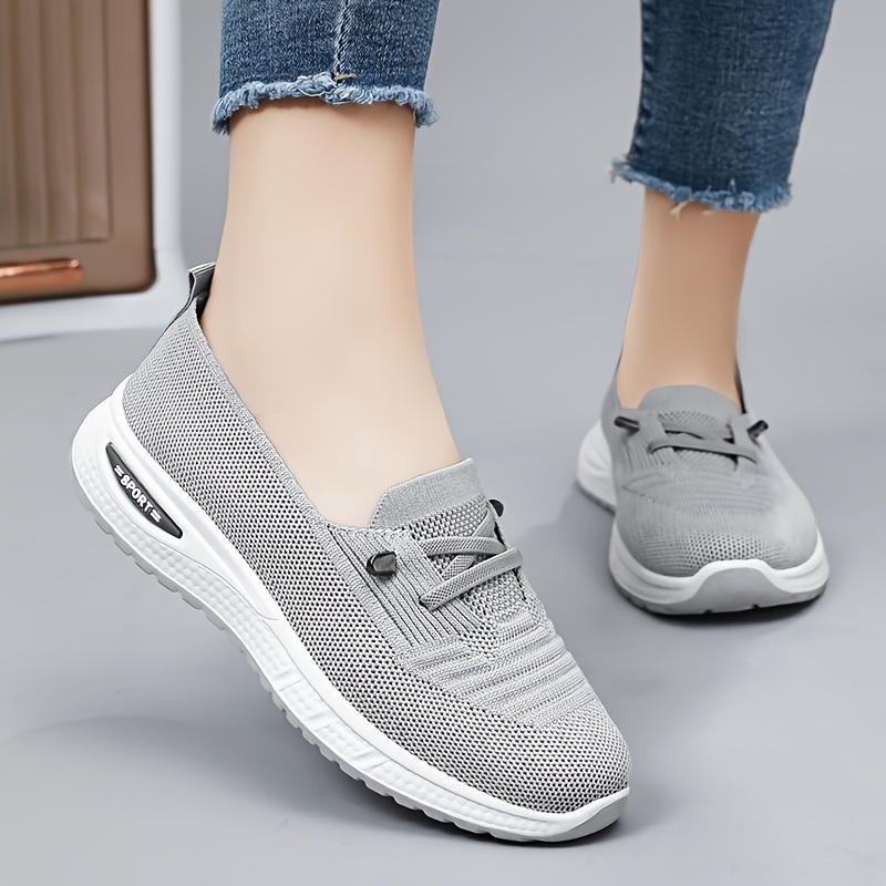 knitted sports shoes women s breathable slip walking details 5