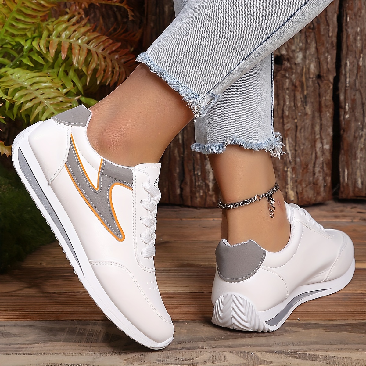 simple flat sneakers women s casual lace outdoor shoes details 0