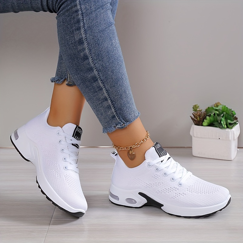 sports shoes women s air cushion comfortable lace knitted details 0