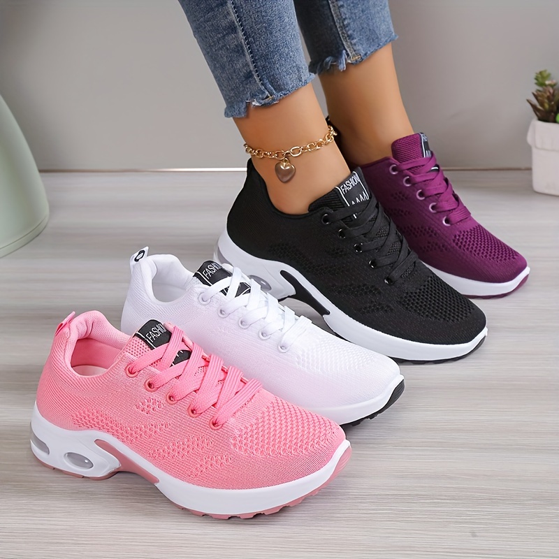 sports shoes women s air cushion comfortable lace knitted details 9