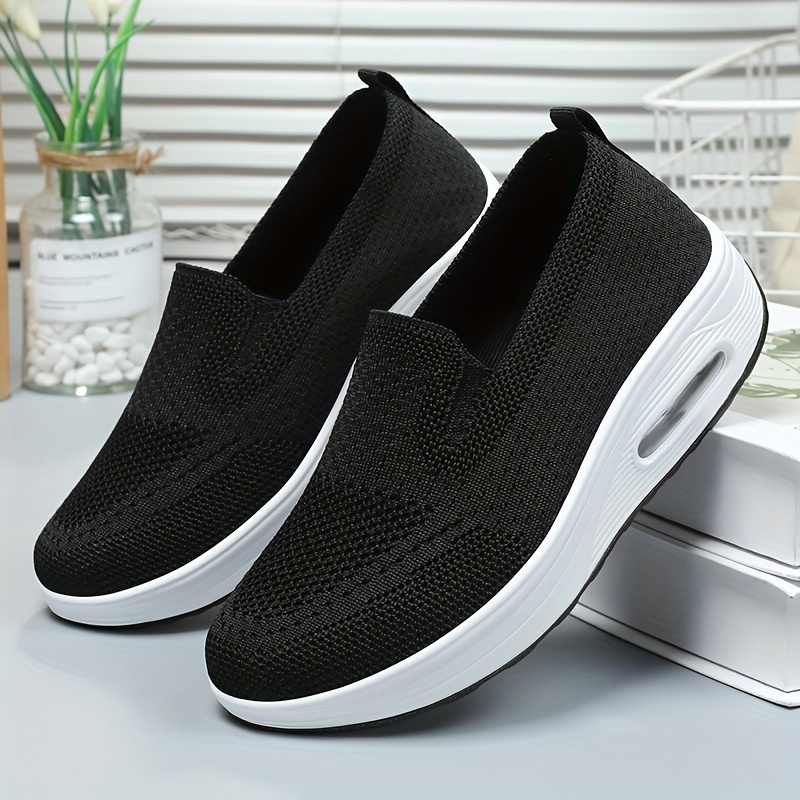 knit sneakers women s breathable casual slip outdoor shoes details 4