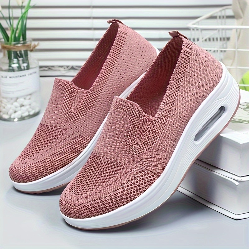 knit sneakers women s breathable casual slip outdoor shoes details 5