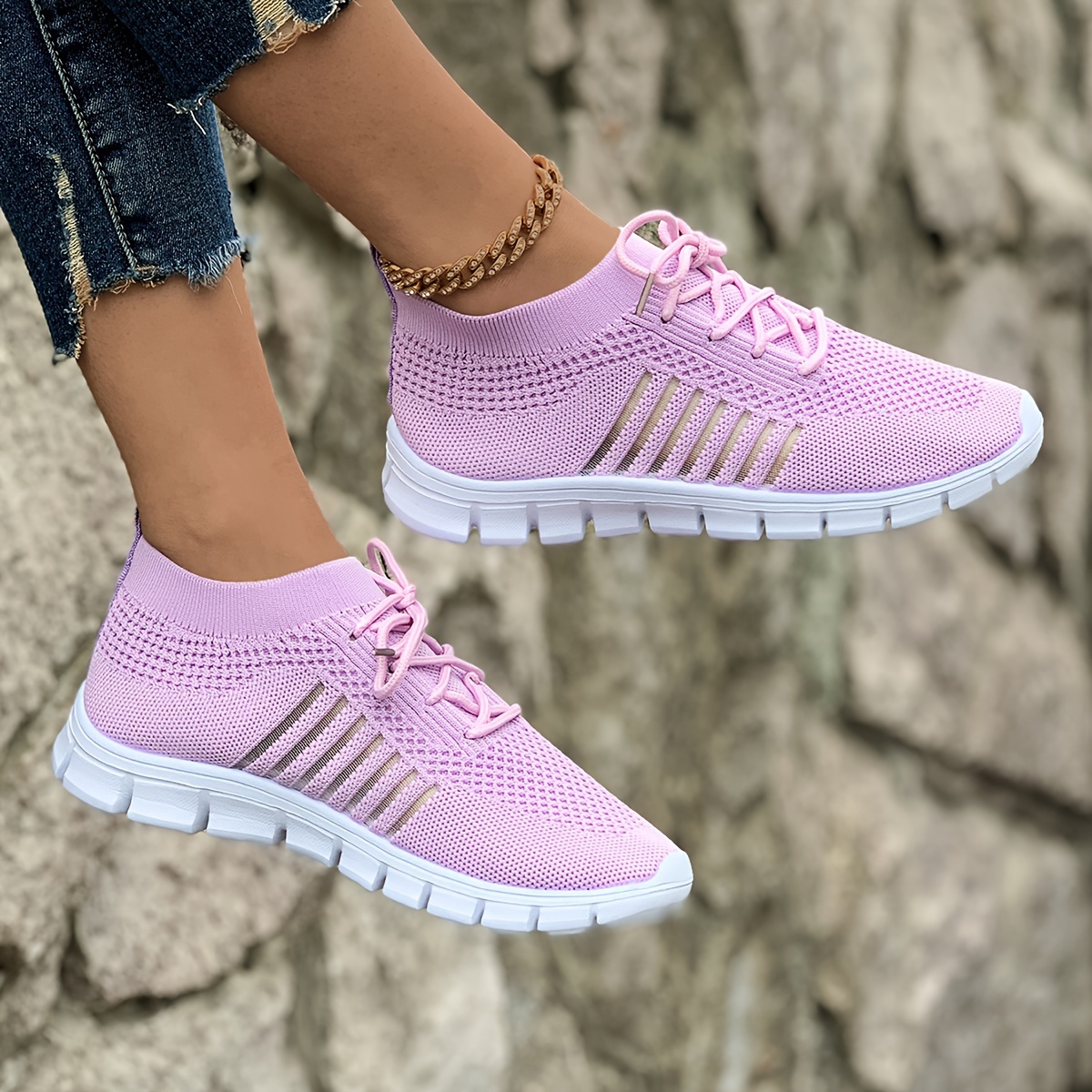 mesh sneakers women s knit lightweight breathable mesh lace details 5