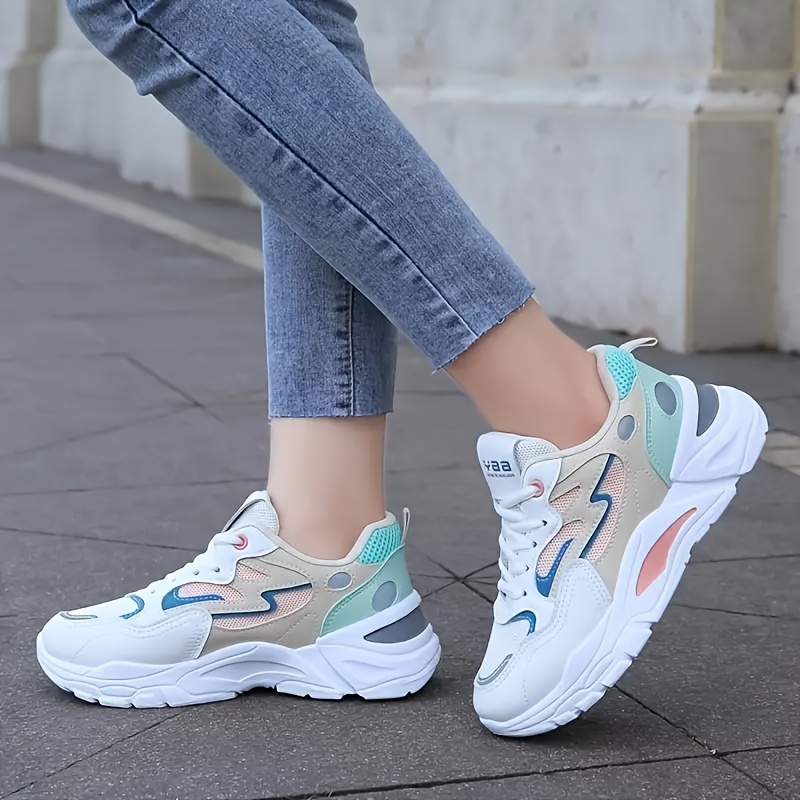 casual sports sneakers women s colorblock mesh breathable details 7