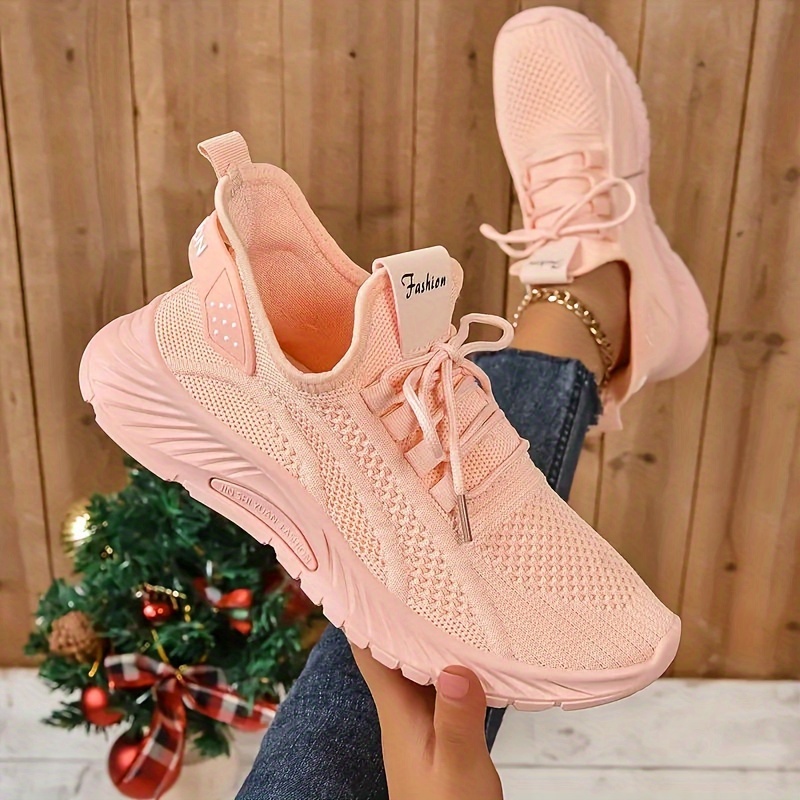 knitted sports shoes women s lightweight lace breathable details 1