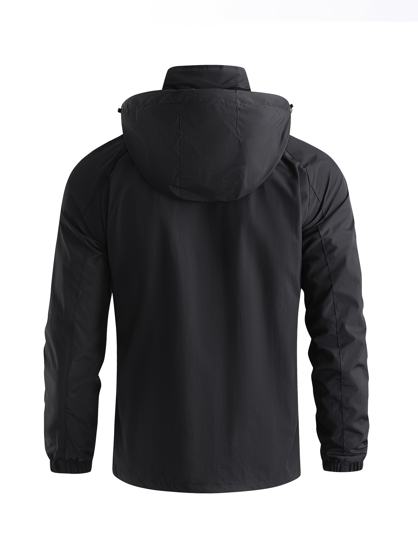 mens fall winter casual lightweight windbreaker hooded jacket with zipped pockets details 1