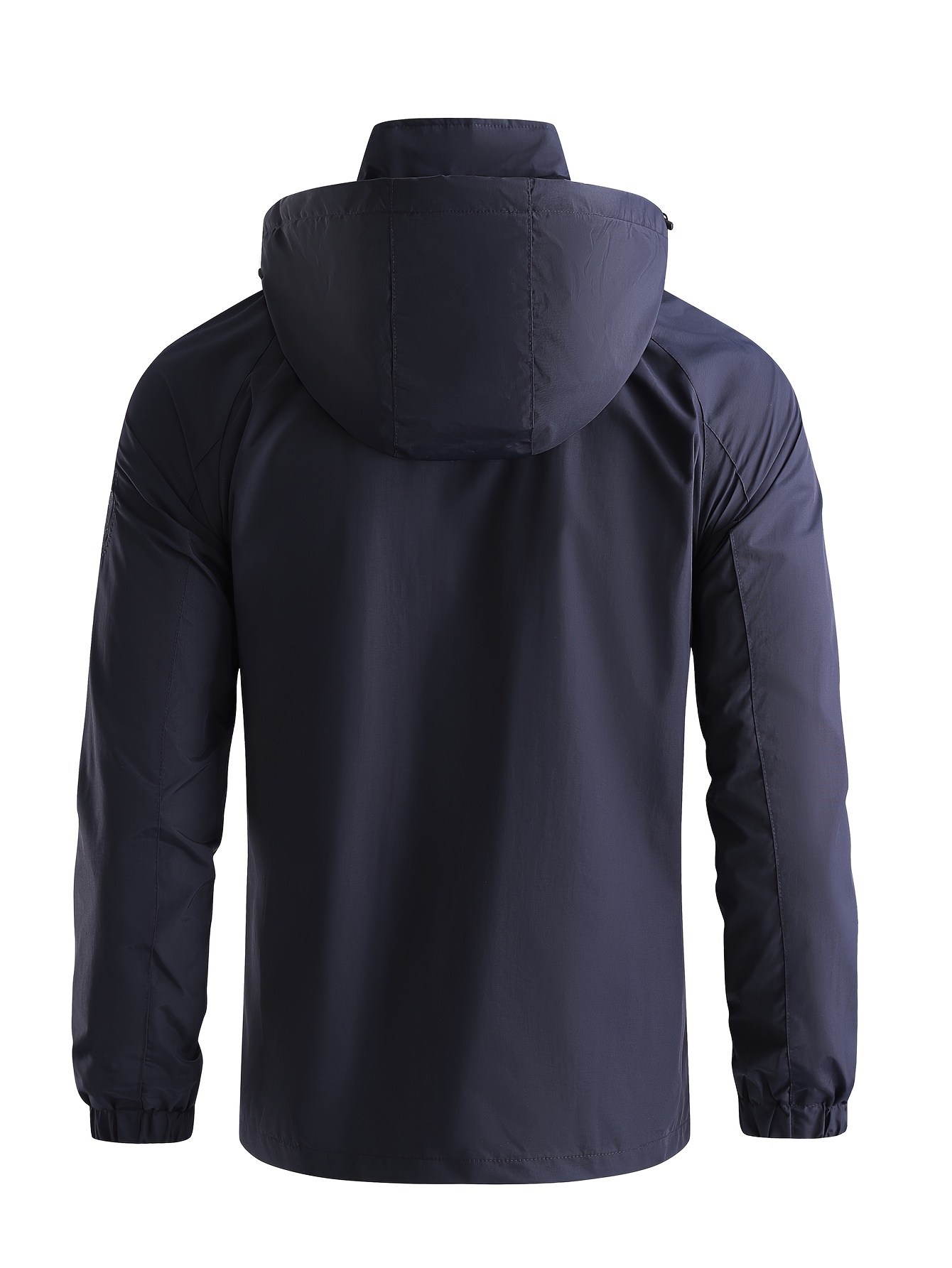 mens fall winter casual lightweight windbreaker hooded jacket with zipped pockets details 4