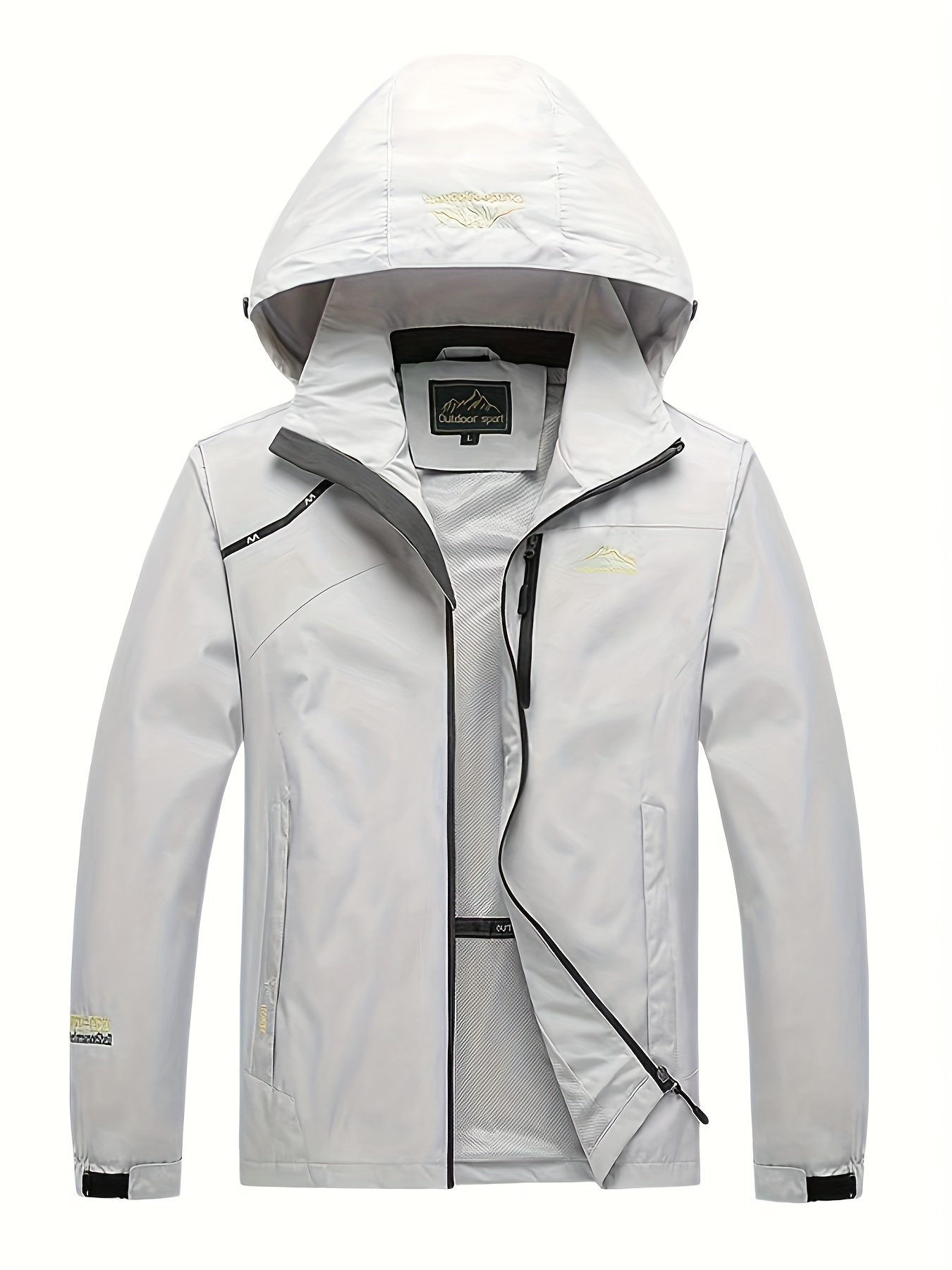 mens waterproof rain jacket lightweight raincoat windbreaker with hood for hiking travel outdoor details 0