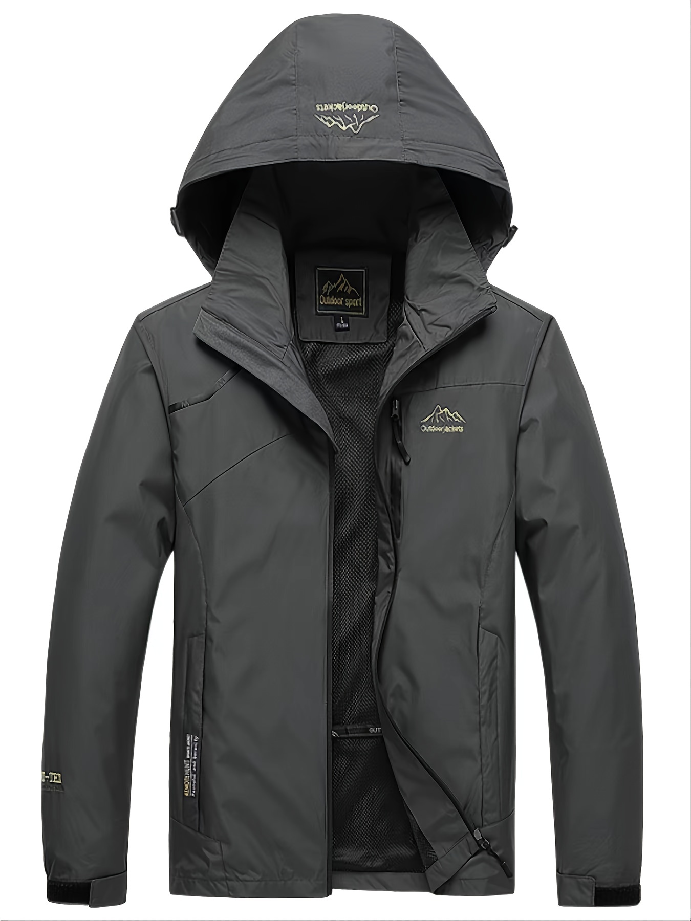 mens waterproof rain jacket lightweight raincoat windbreaker with hood for hiking travel outdoor details 10
