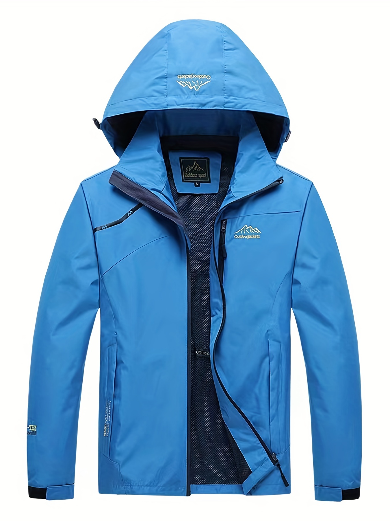 mens waterproof rain jacket lightweight raincoat windbreaker with hood for hiking travel outdoor details 15