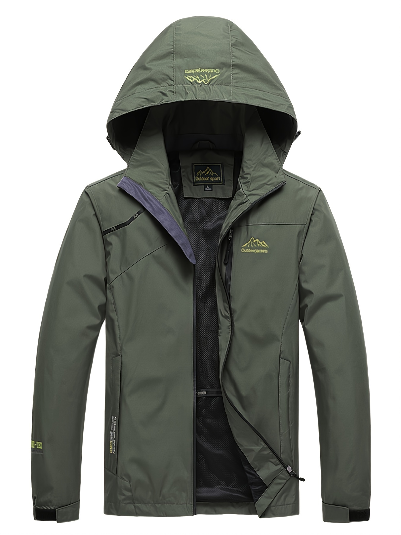 mens waterproof rain jacket lightweight raincoat windbreaker with hood for hiking travel outdoor details 21