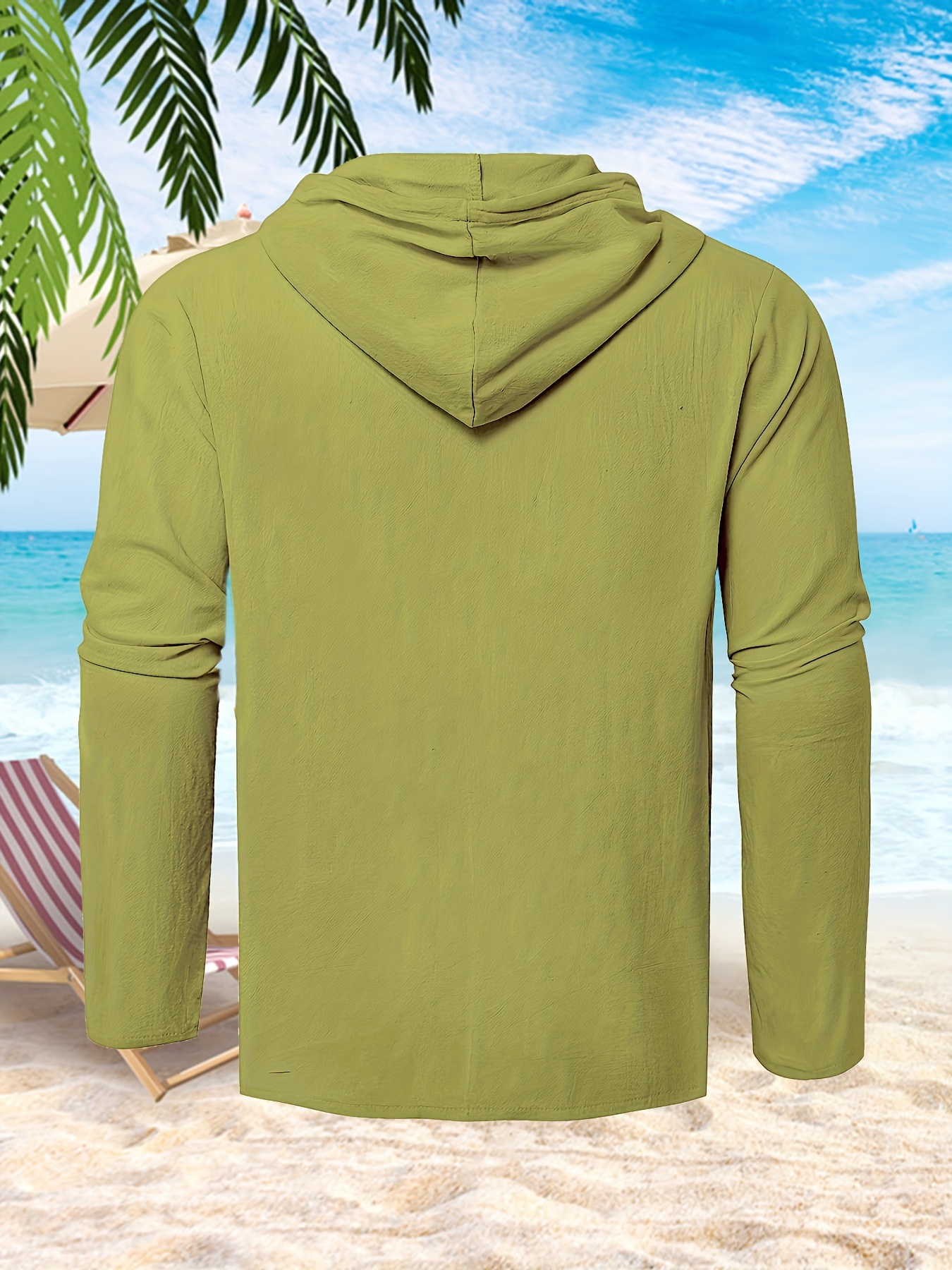 mens casual button up hooded shirt chic hoodie hawaiian shirt details 2