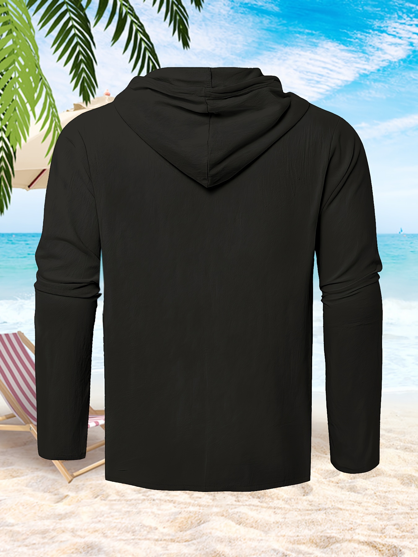 mens casual button up hooded shirt chic hoodie hawaiian shirt details 7