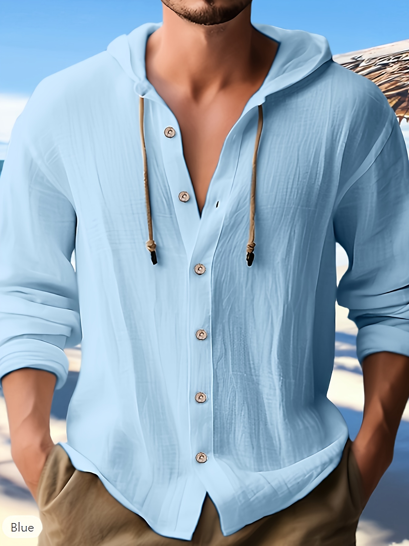 mens casual button up hooded shirt chic hoodie hawaiian shirt details 41