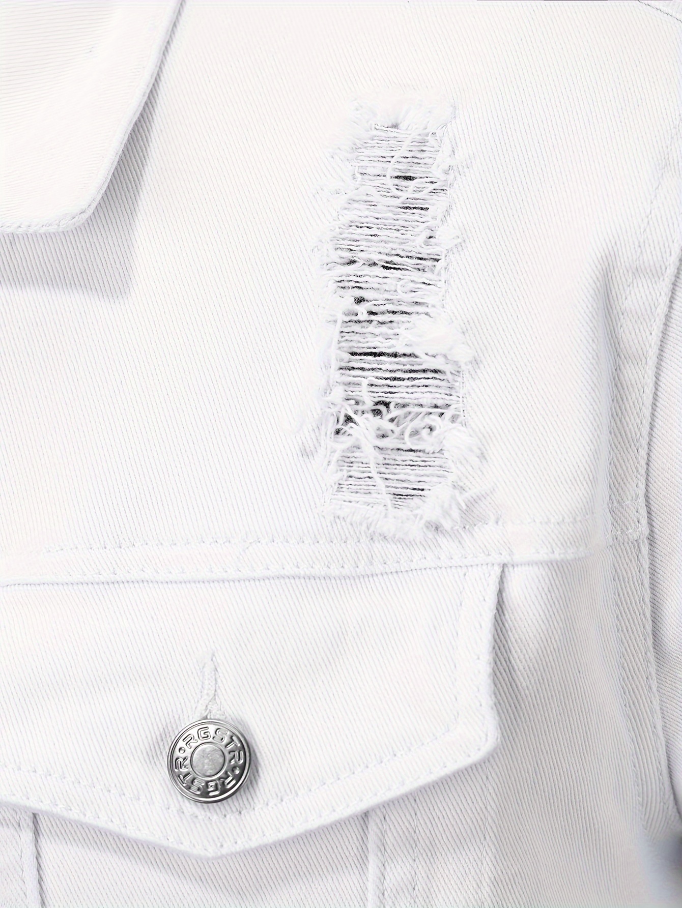 mens casual denim jacket street style button up flap pocket jacket details 3