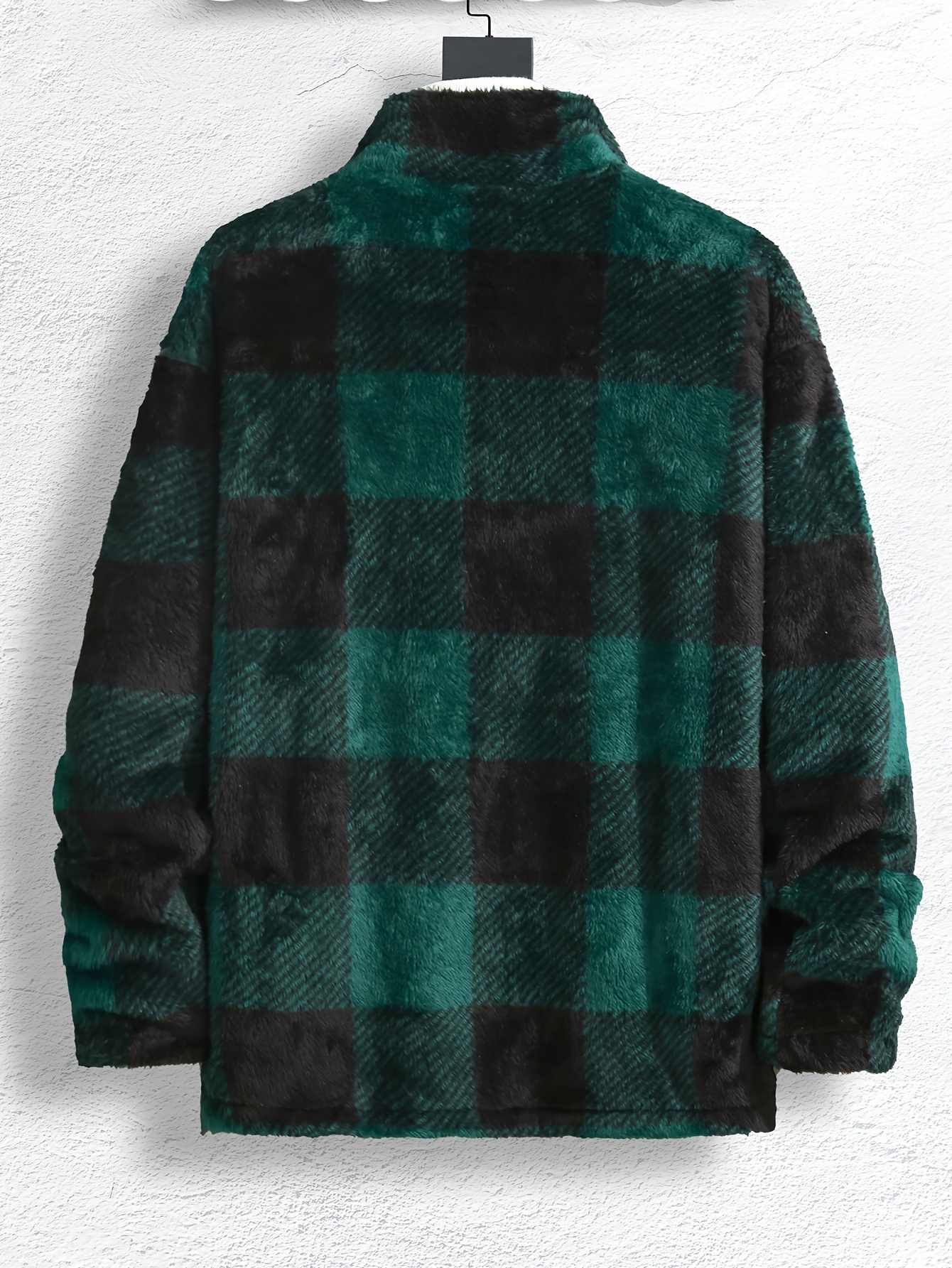 elegant warm fleece jacket mens casual medium stretch jacket coat for fall winter details 6