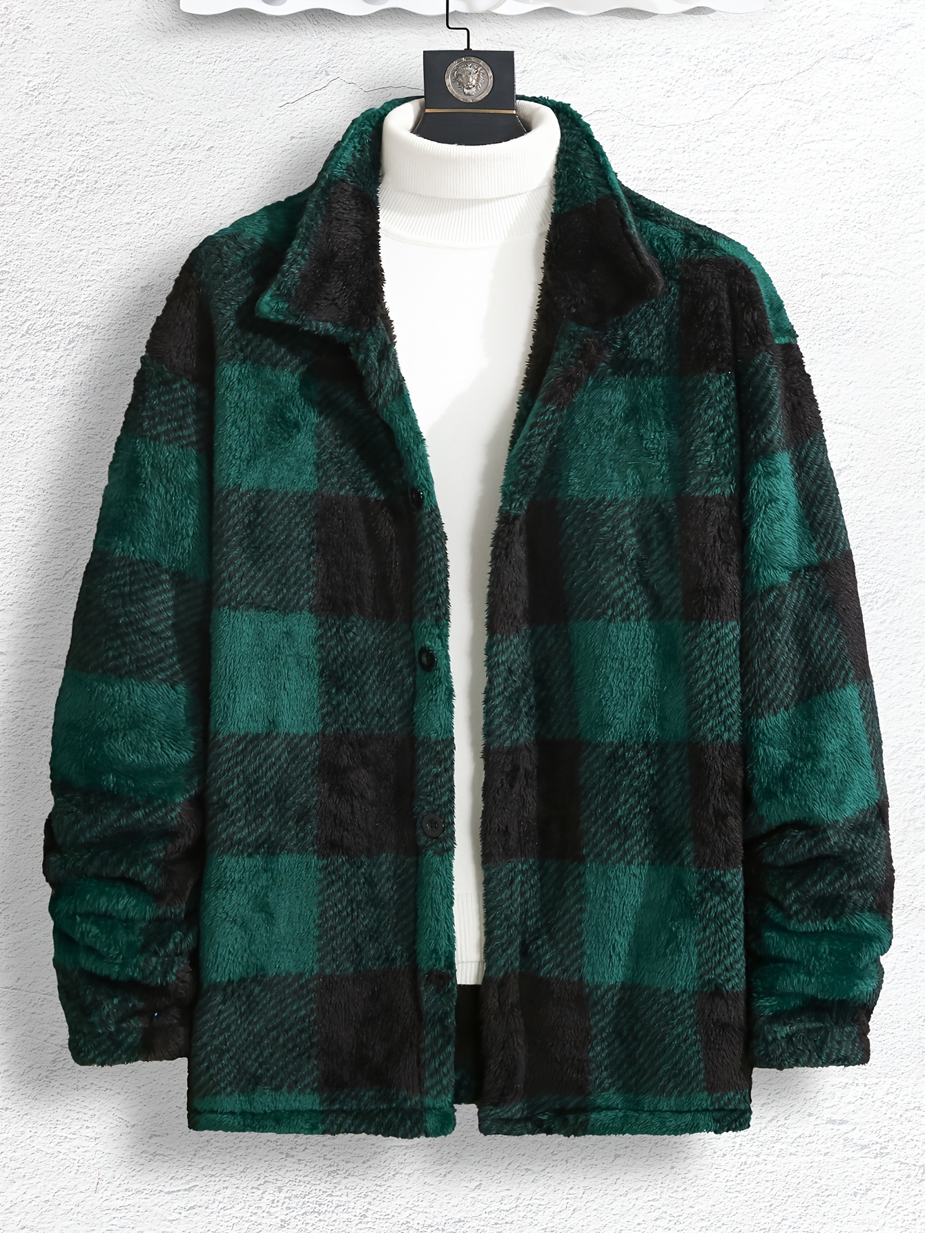 elegant warm fleece jacket mens casual medium stretch jacket coat for fall winter details 7