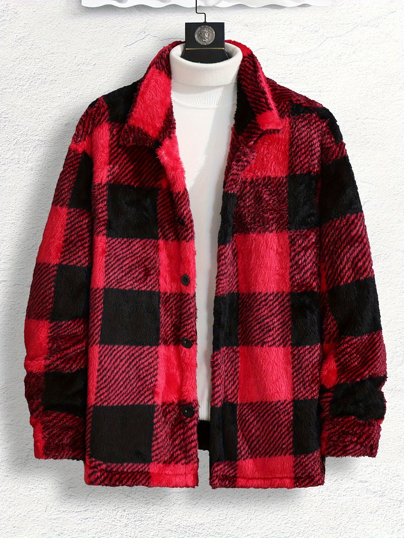 elegant warm fleece jacket mens casual medium stretch jacket coat for fall winter details 12