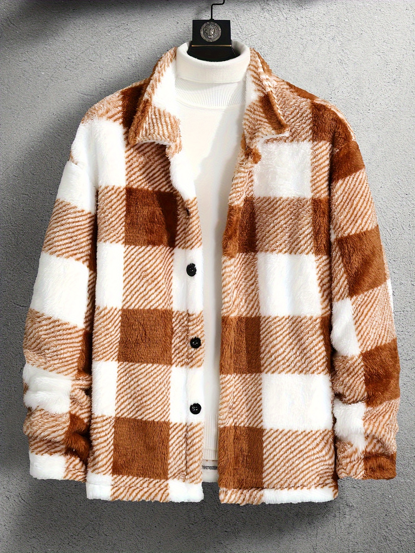 elegant warm fleece jacket mens casual medium stretch jacket coat for fall winter details 17