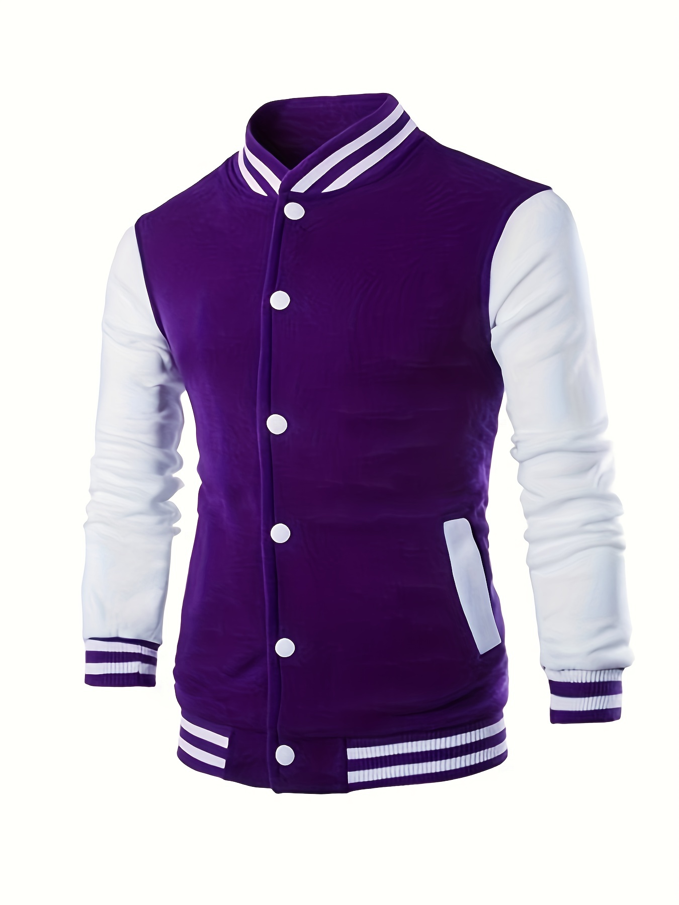 warm fleece varsity jacket mens casual color block button up jacket for fall winter school details 6