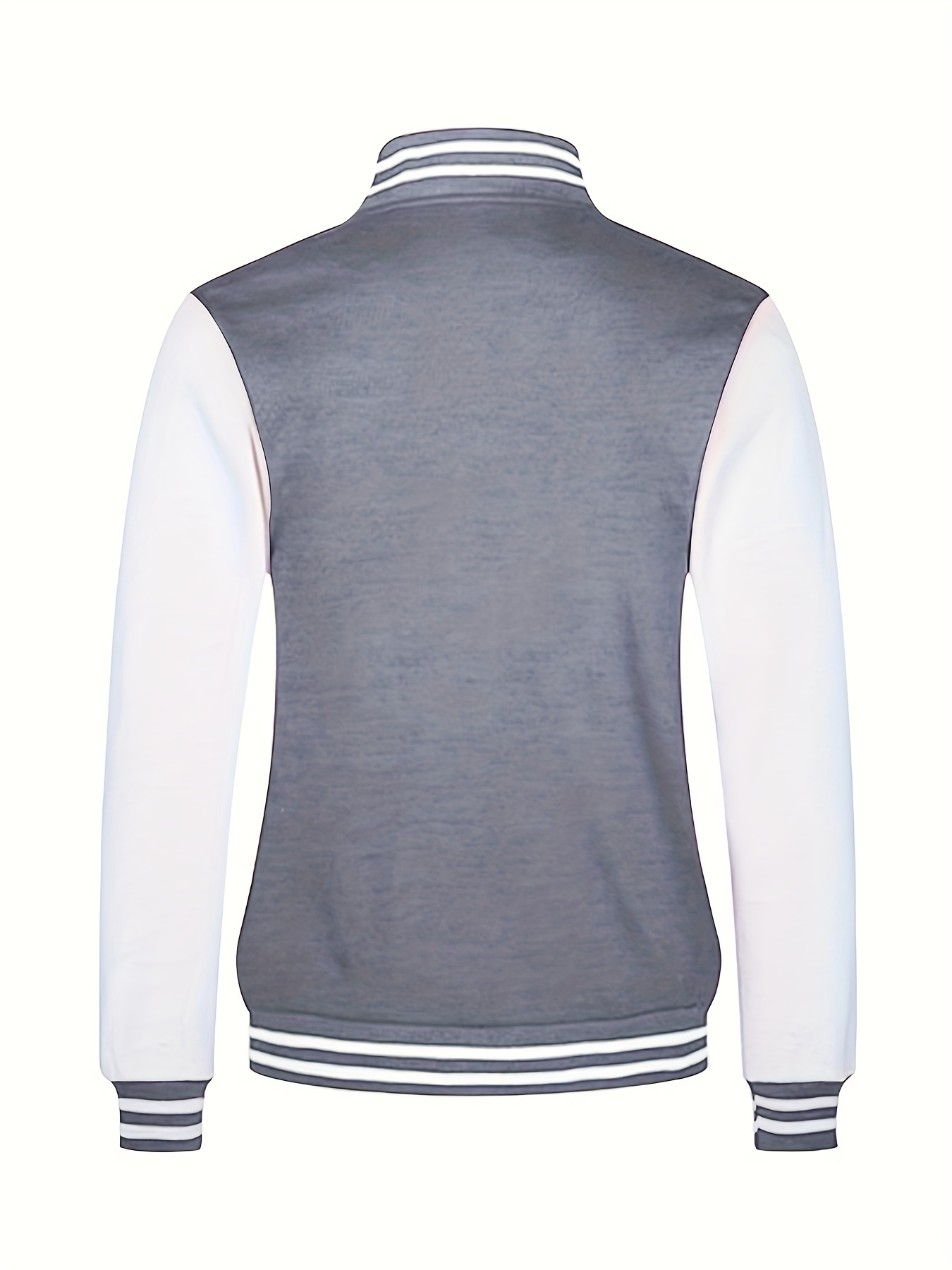 warm fleece varsity jacket mens casual color block button up jacket for fall winter school details 8
