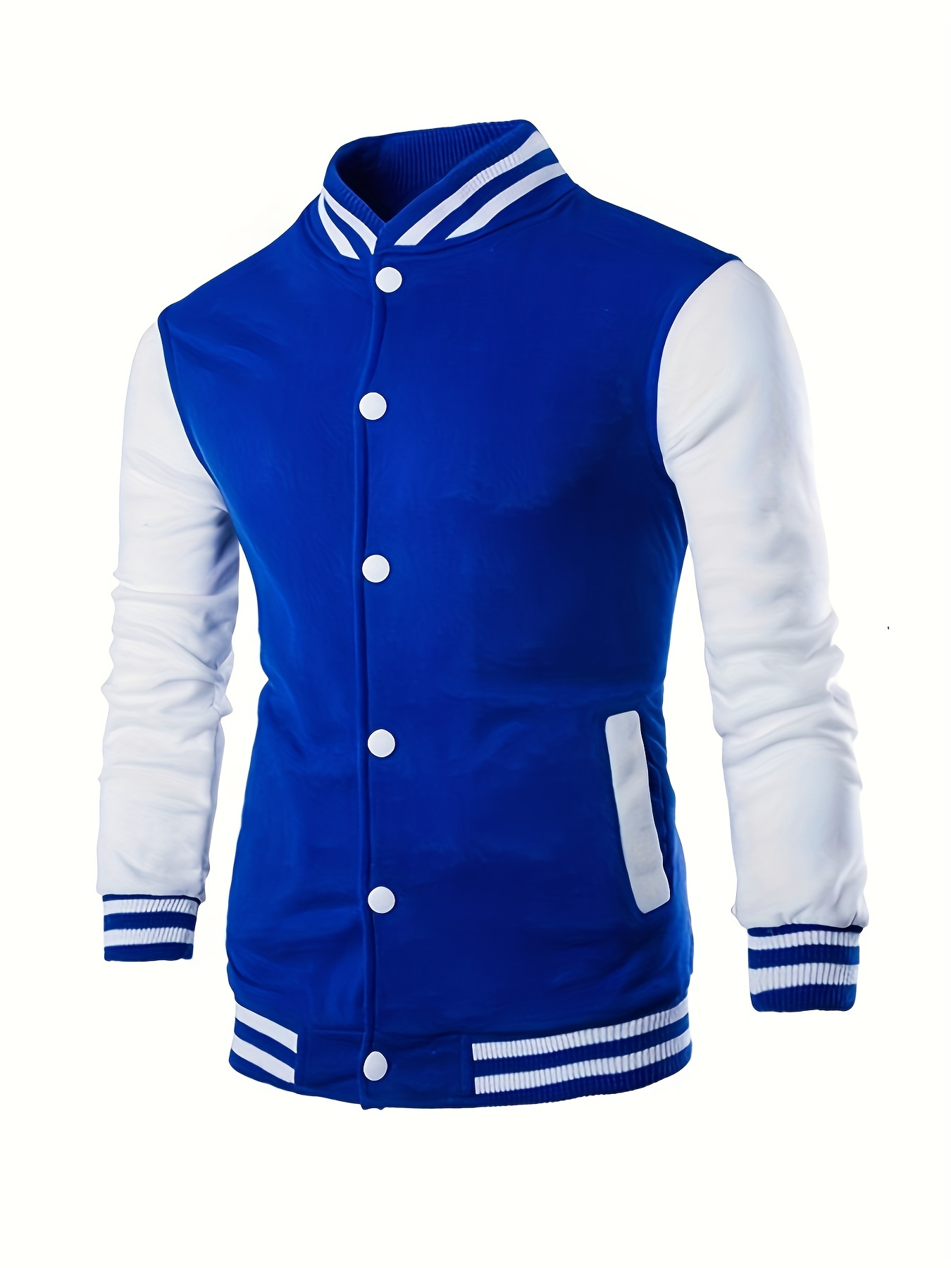 warm fleece varsity jacket mens casual color block button up jacket for fall winter school details 27