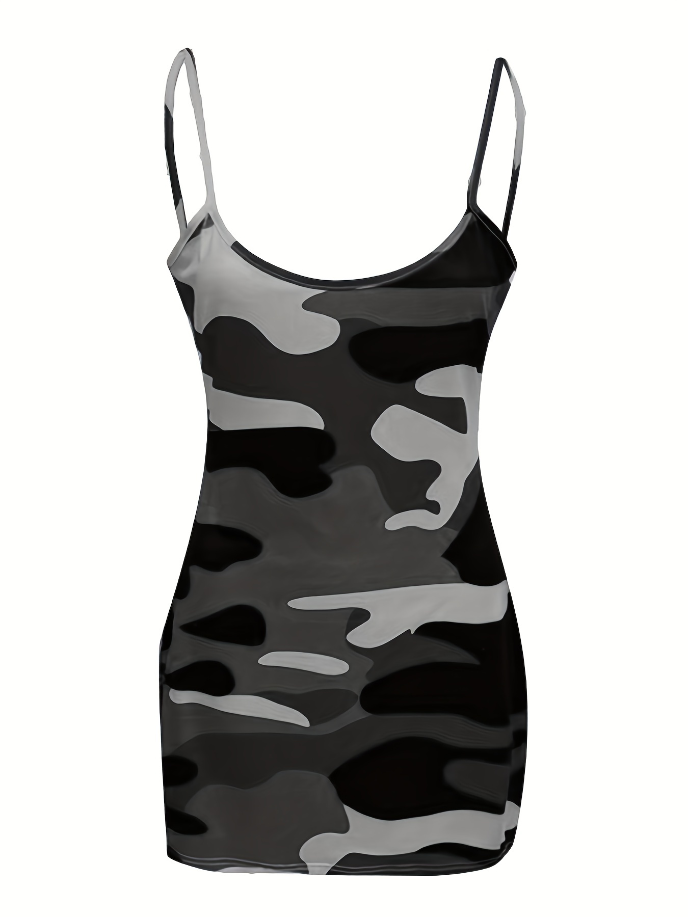 camouflage print cami dress casual backless spaghetti dress womens clothing details 5